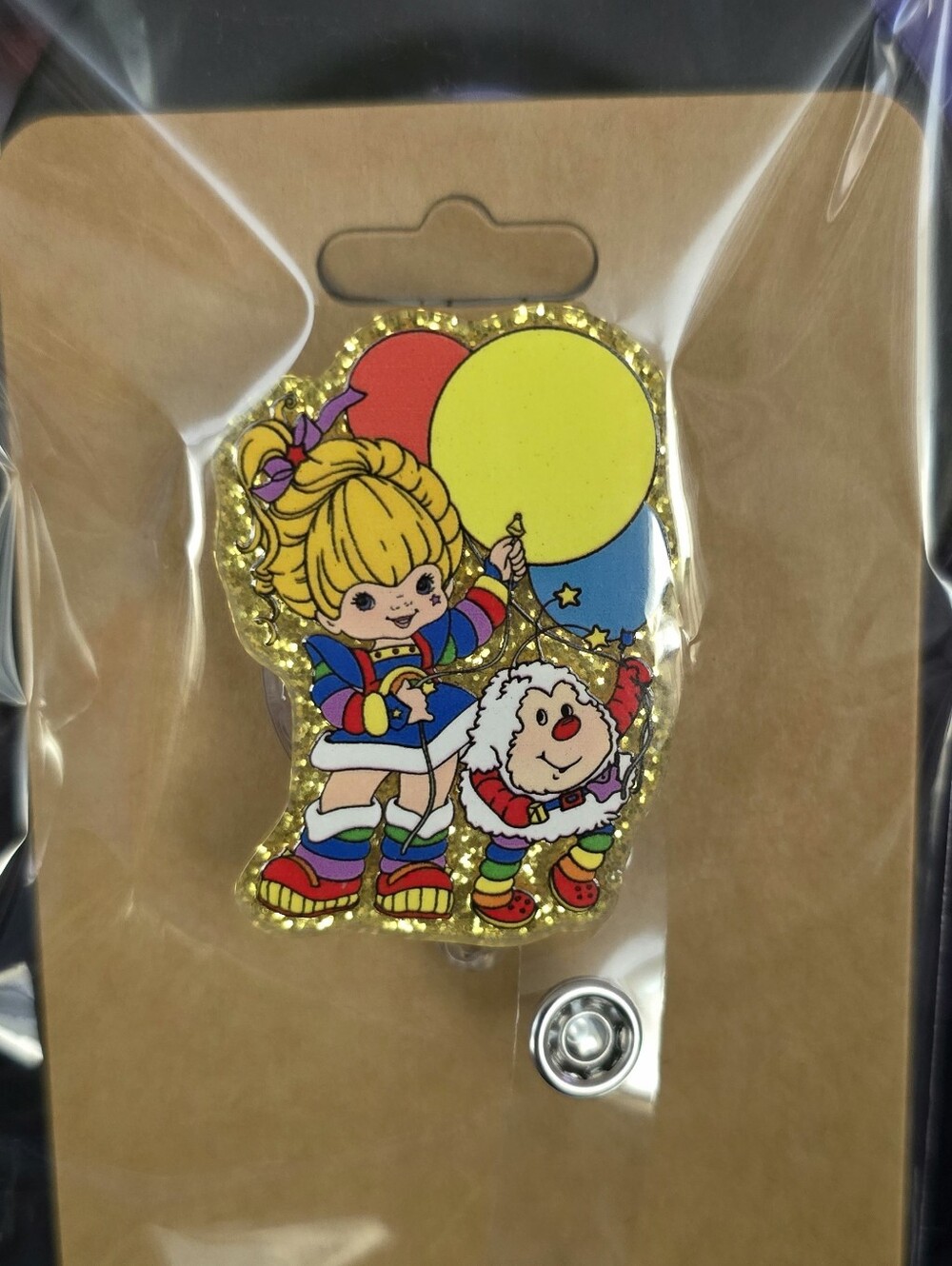 80's Rainbow Brite Novelty Badge Reel - Retractable ID Holder